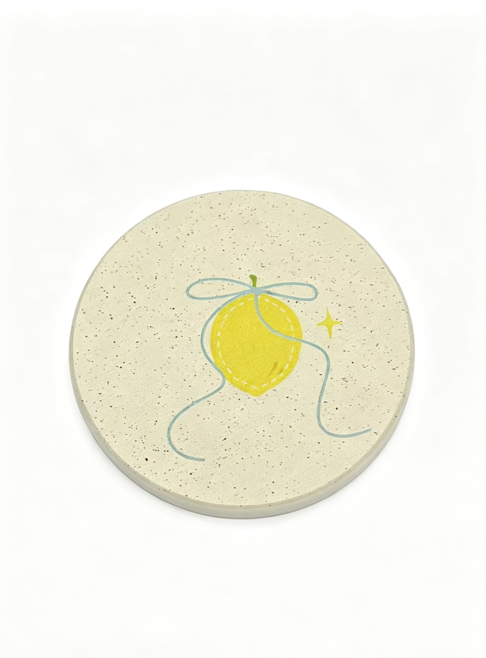 Cute Lemon Diatomaceous Earth Coaster