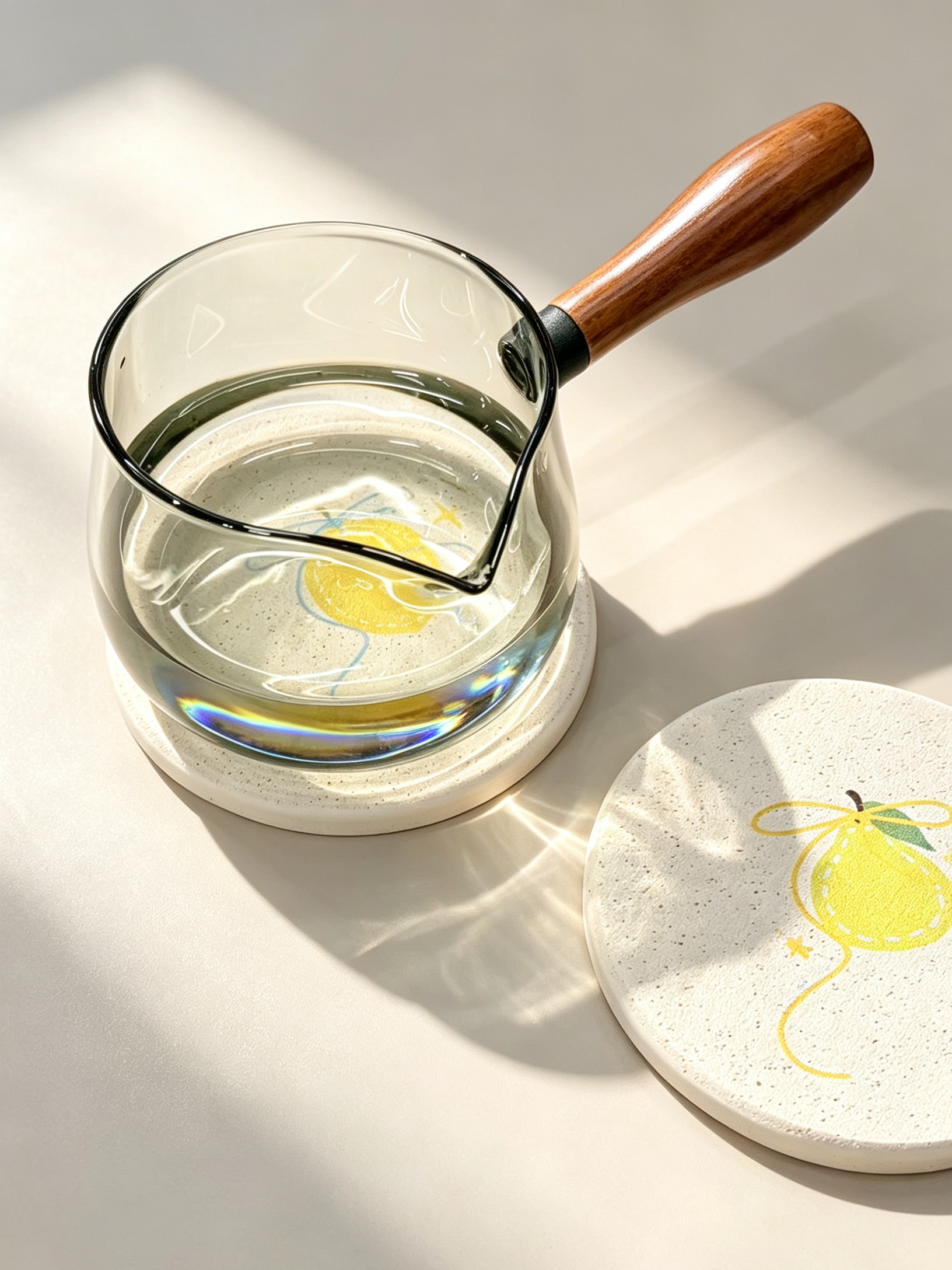 Cute Lemon Diatomaceous Earth Coaster