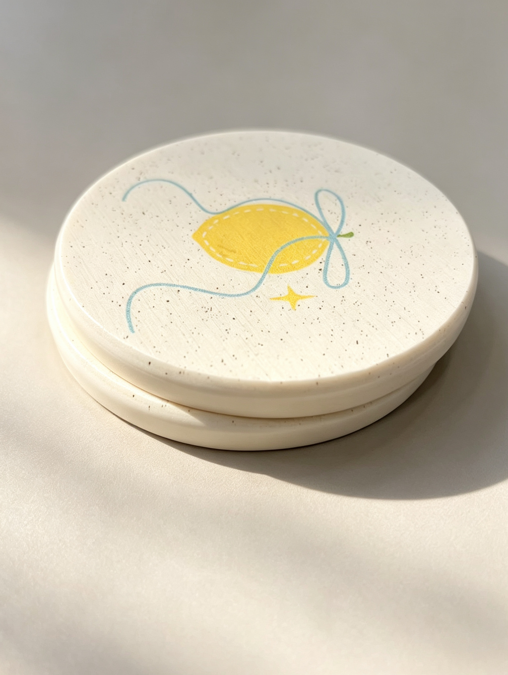 Cute Lemon Diatomaceous Earth Coaster