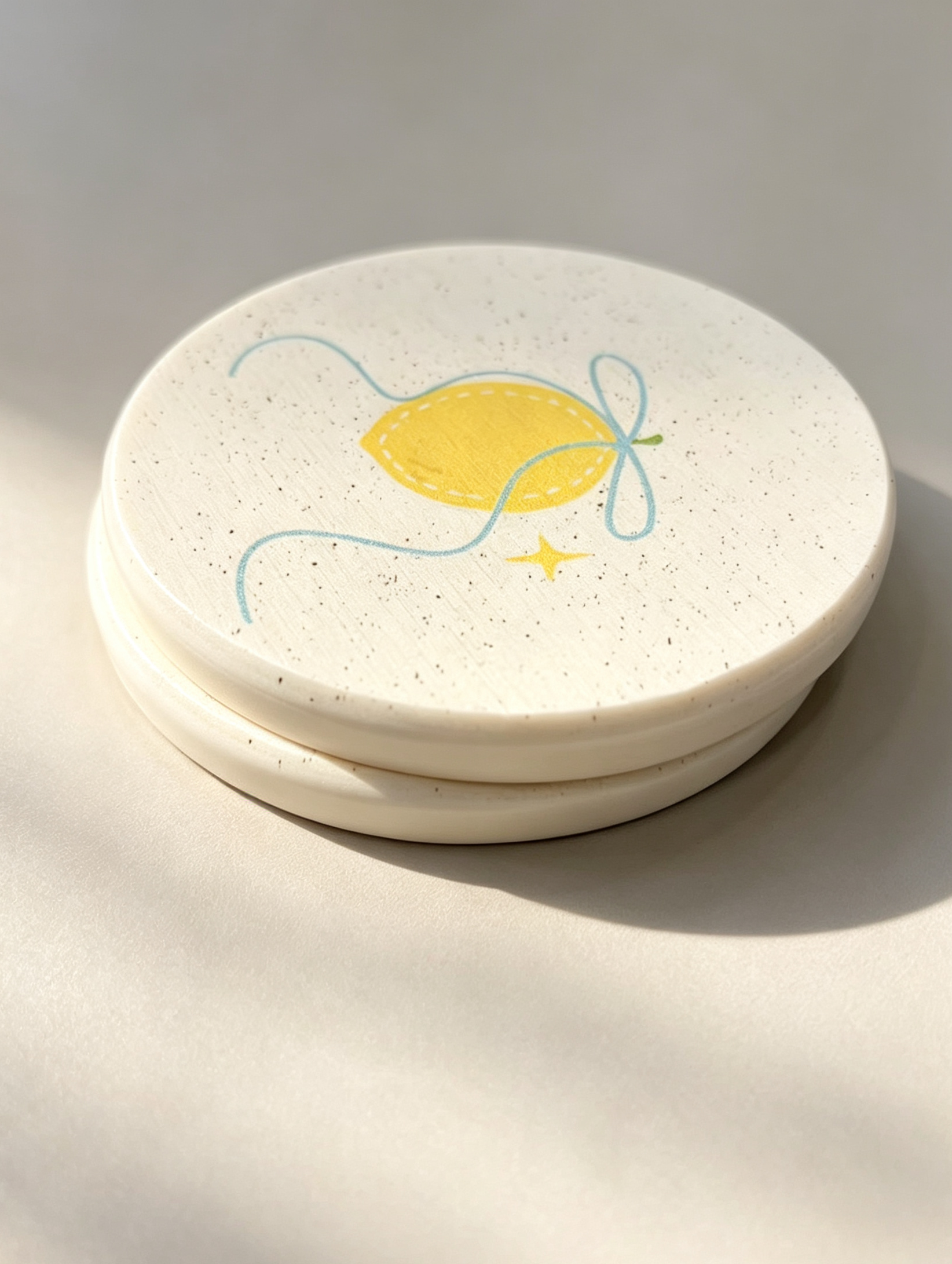 Cute Lemon Diatomaceous Earth Coaster