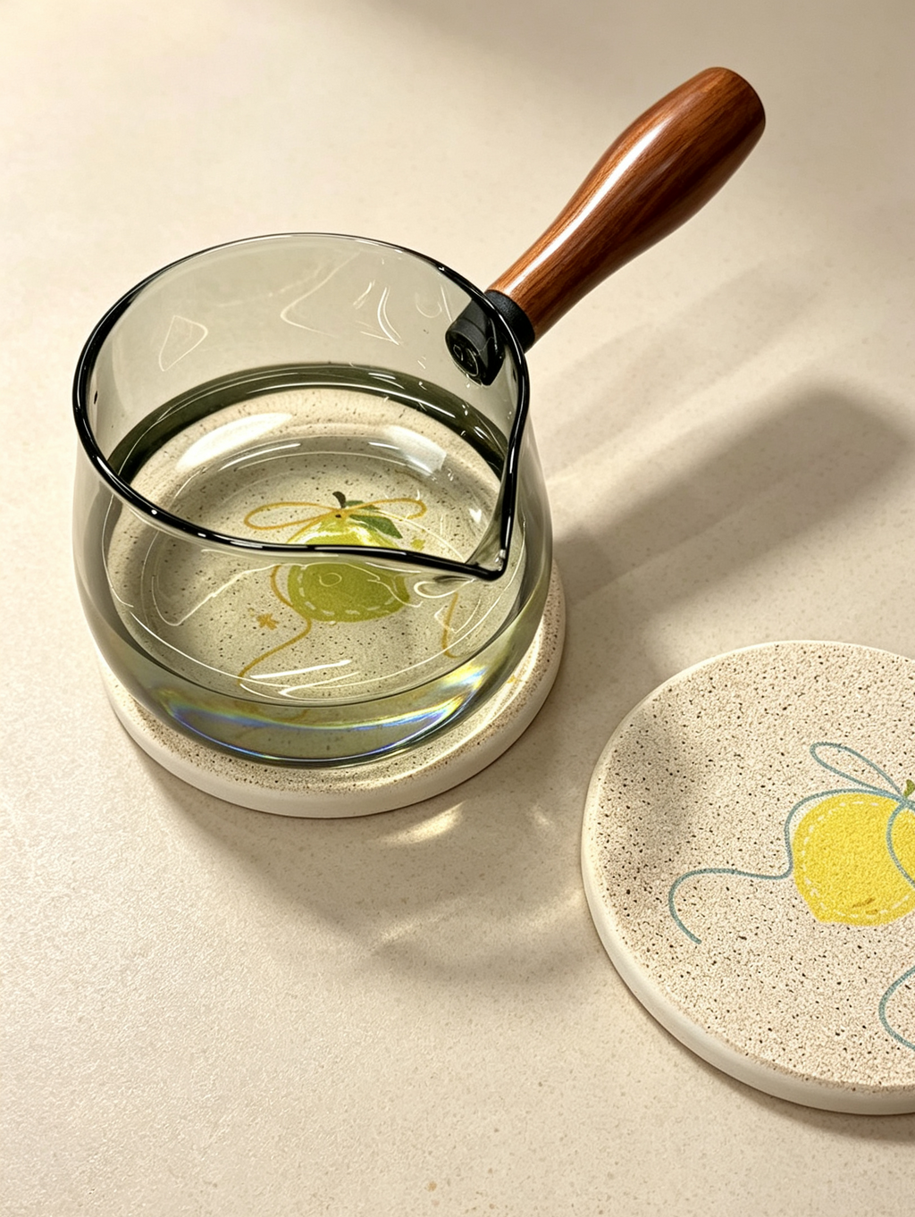 Cute Pear Diatomaceous Earth Coaster