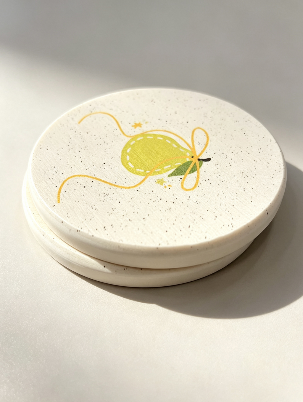 Cute Pear Diatomaceous Earth Coaster