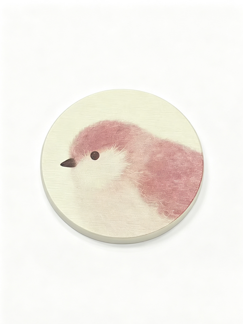Cute Puppy & Bird Diatomite Coasters Set of 2 - Absorbent Round Drink Coasters 10cm