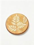 Fern Leaf Diatomite Coaster - Golden Round Absorbent Drink Coaster