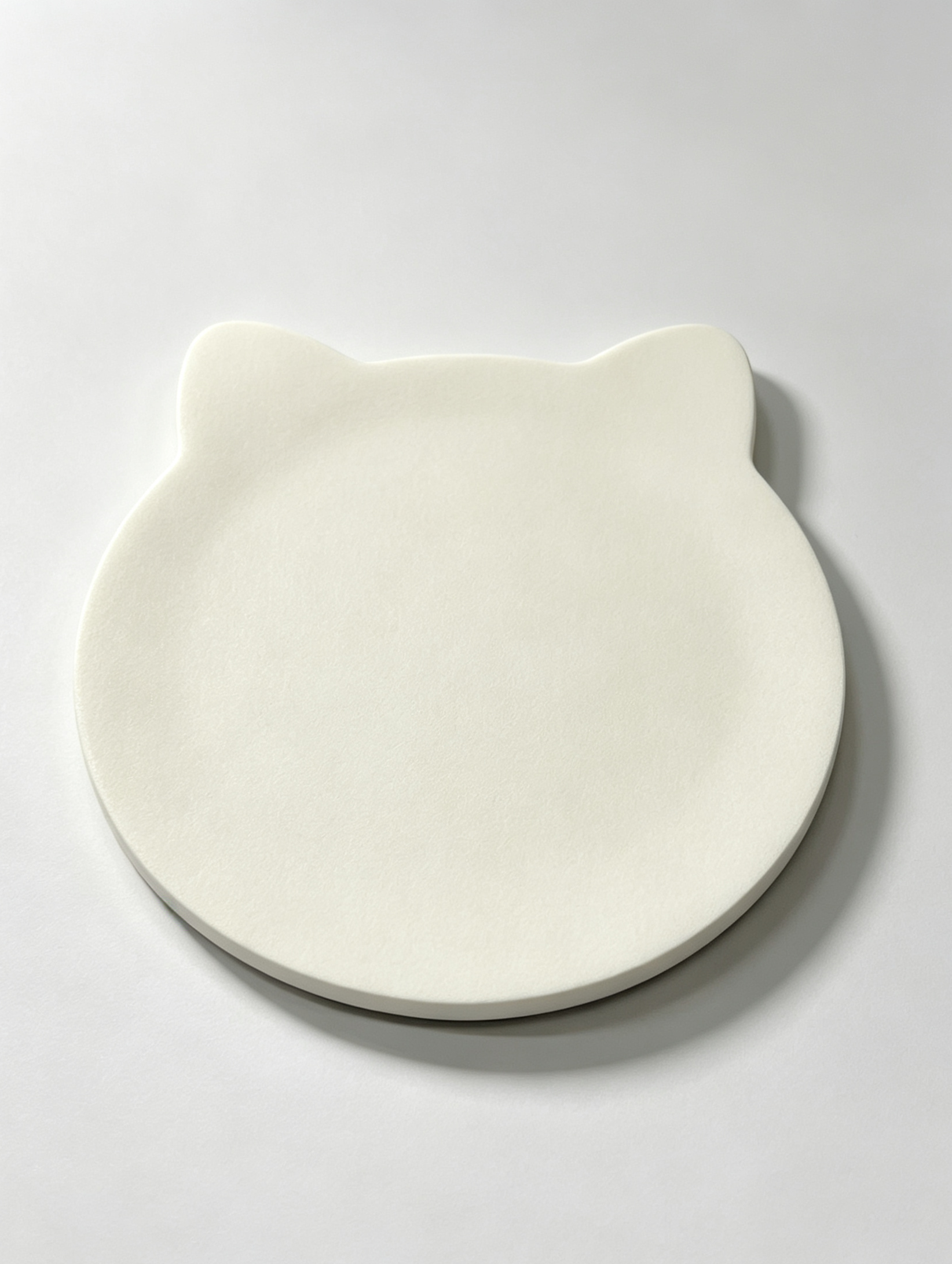 Navy Blue Cat Shaped Diatomite Coaster with White Paw Prints
