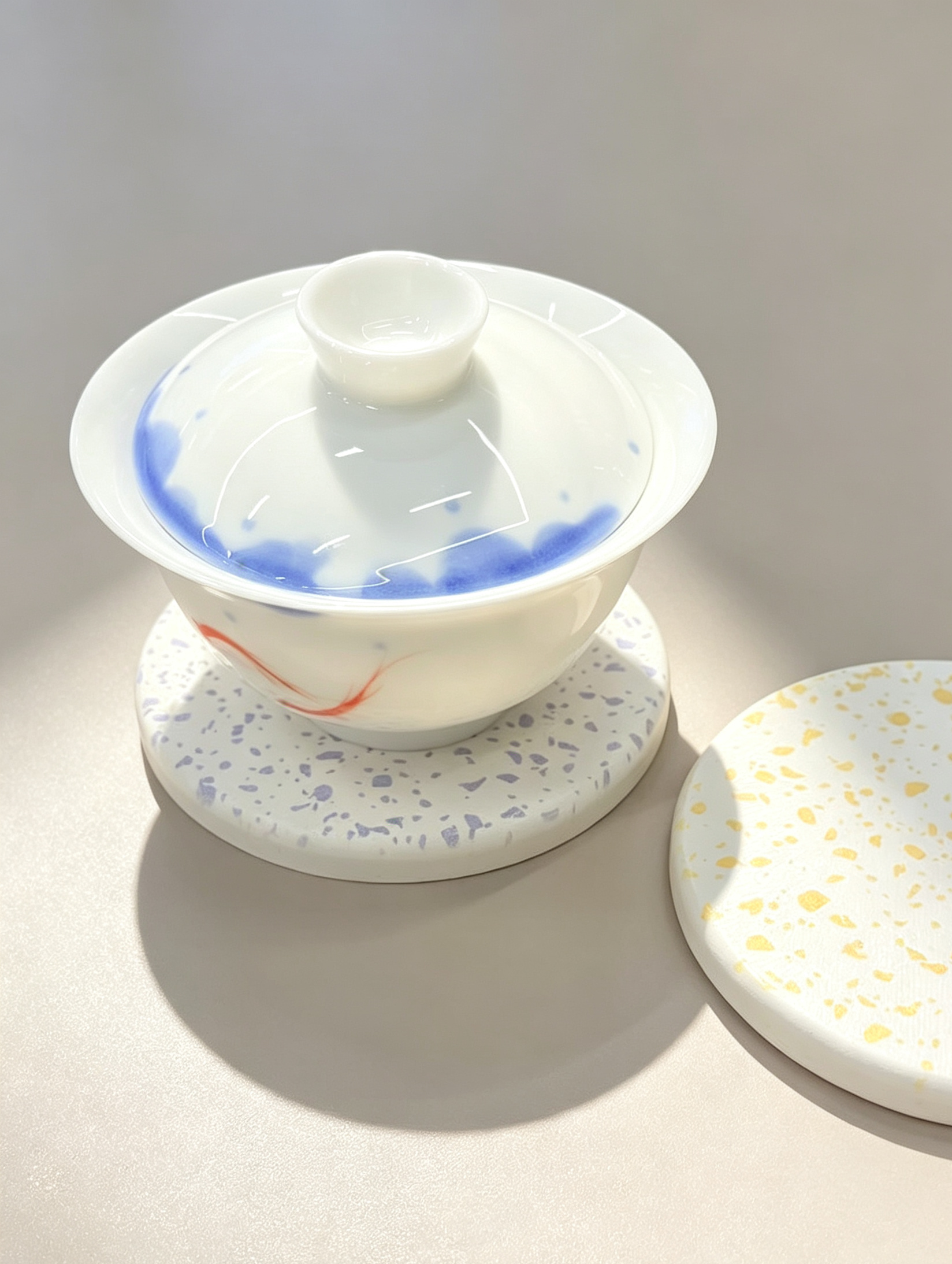 Terrazzo Pattern Diatomaceous Earth Coaster Set