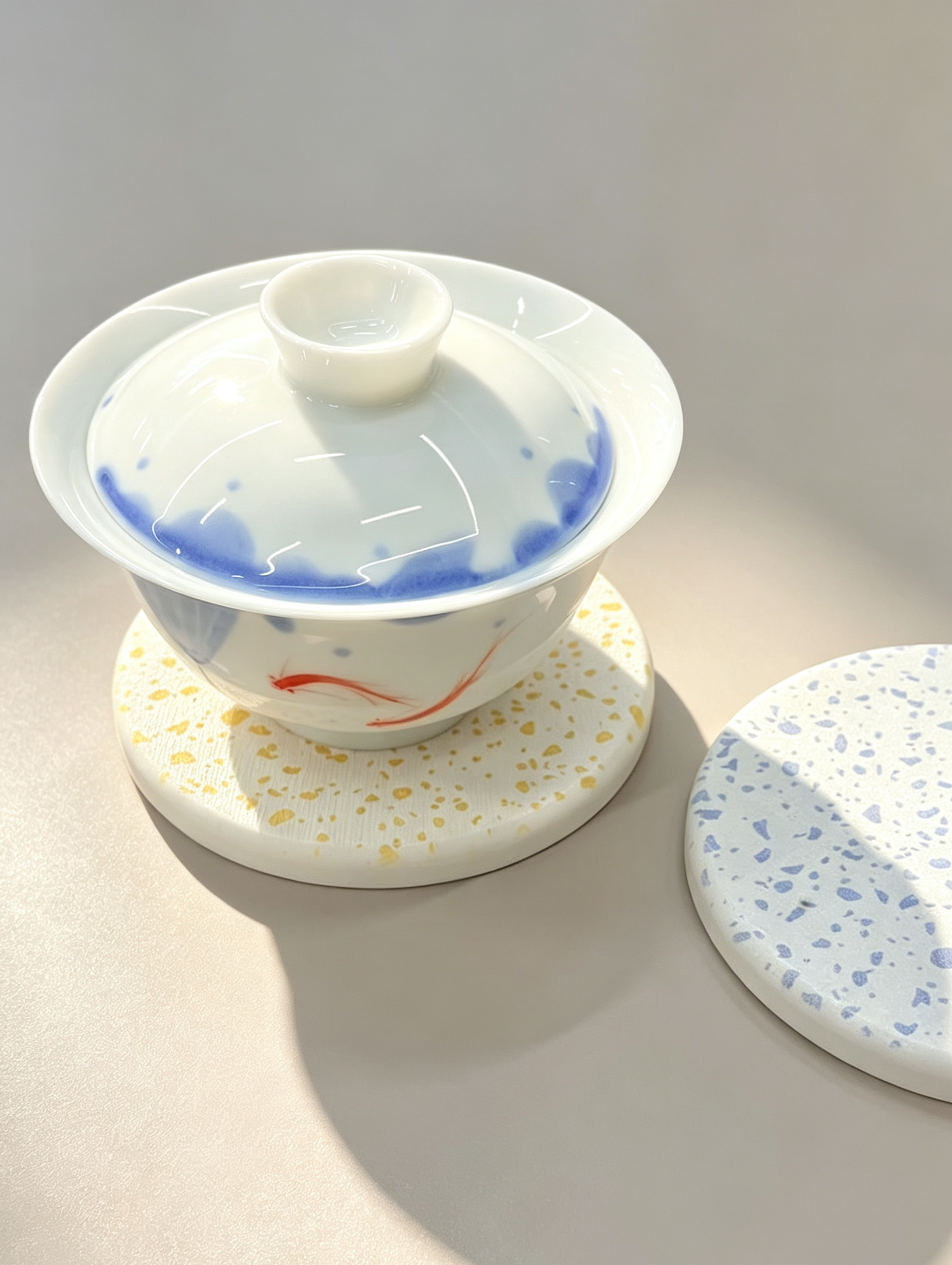 Terrazzo Pattern Diatomaceous Earth Coaster Set